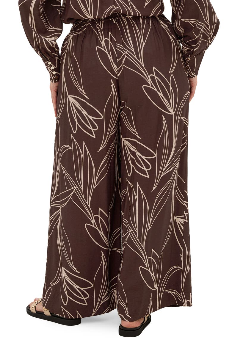 Athena Mixed Print Wide Leg Pants, Alternate, color, CHOC/ BLOOM
