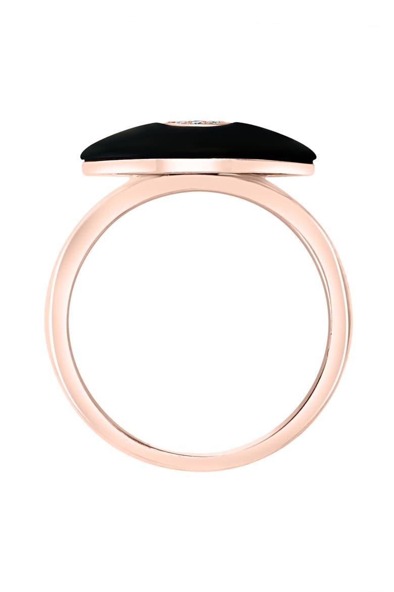 Diamond & Onyx Evil Eye Ring, Alternate, color, BLACK