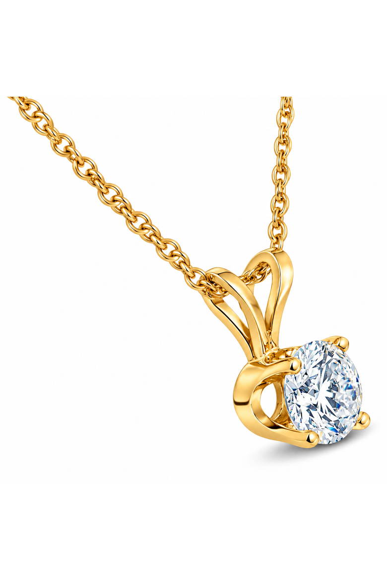 1/2ct Diamond Solitaire Pendant Necklace 14k Or Gold Lab Grown, Alternate, color, 14k Yellow Gold