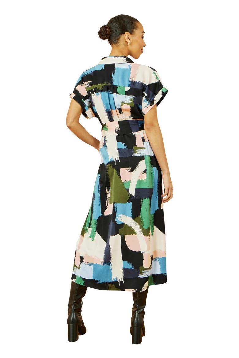 Brushstroke Print Relaxed Shirt Dress, Alternate, color, Multi