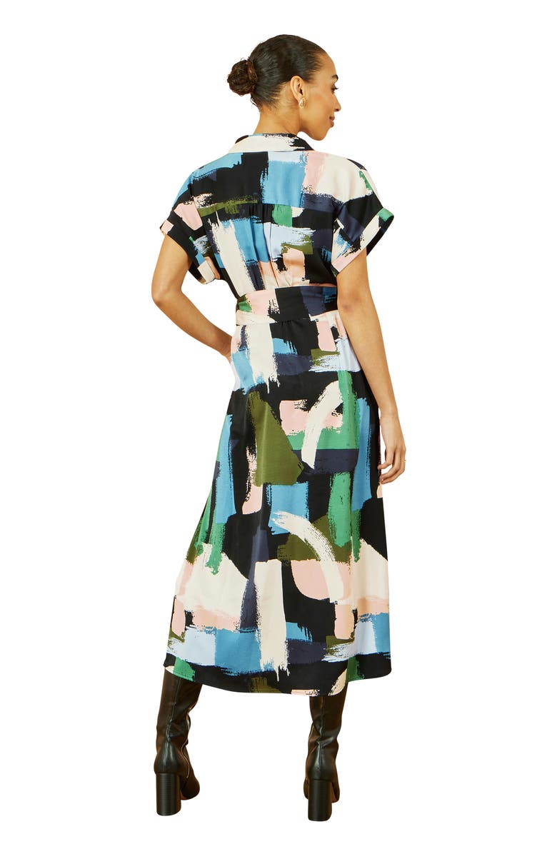 Yumi Brushstroke Print Relaxed Shirt Dress, Alternate, color, Multi