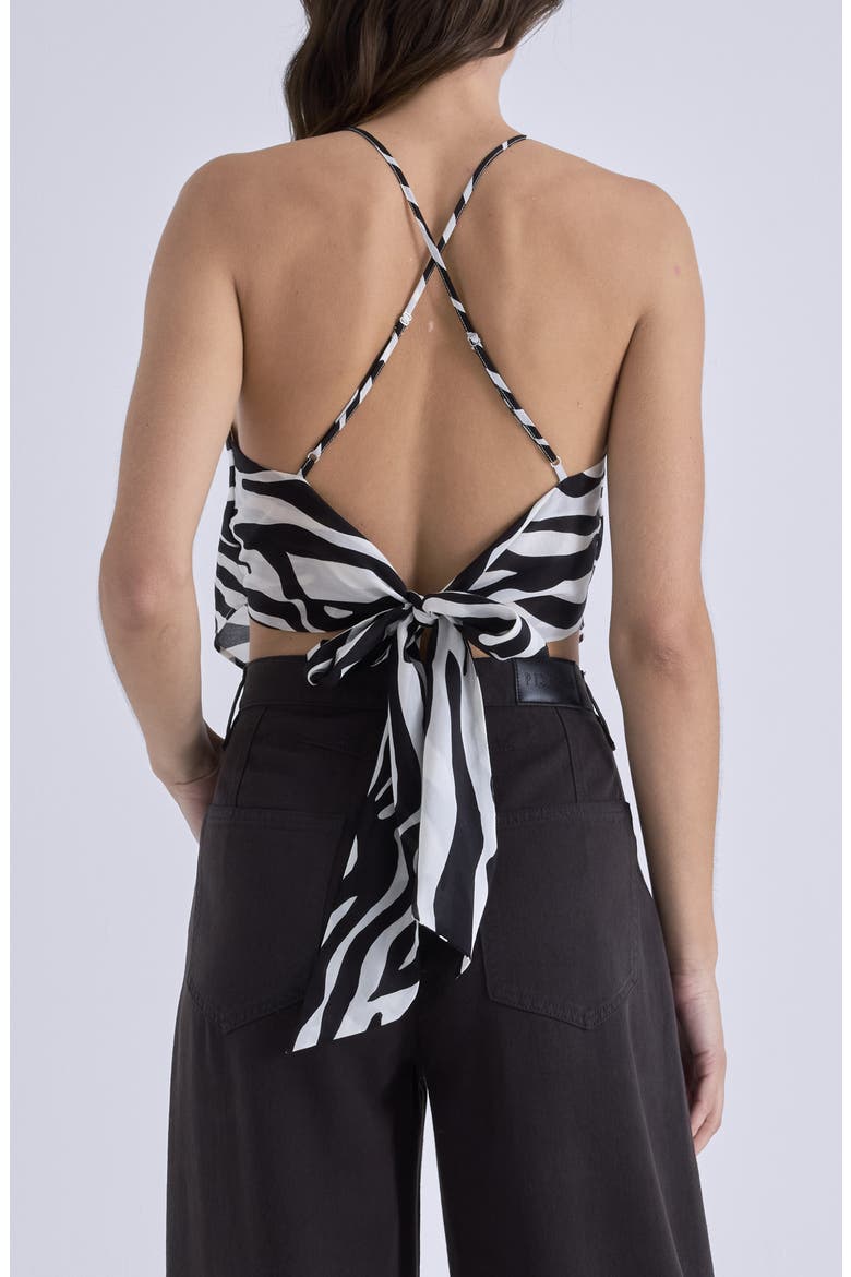 Sinclaire Stripe Halter Top, Alternate, color, ZEBRA