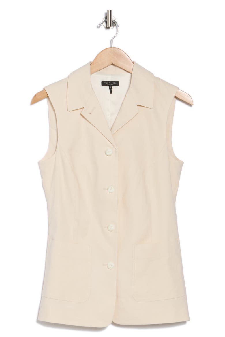 Drea Linen Blend Vest, Alternate, color, IVORY