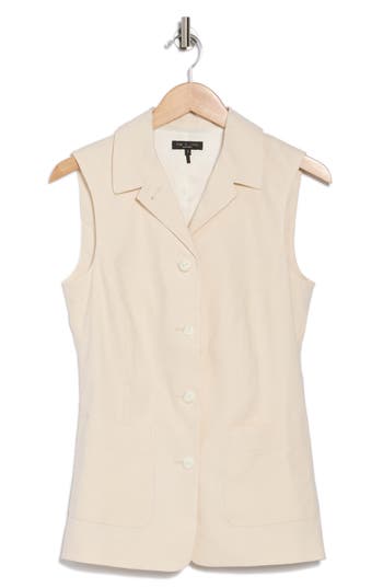Rag & Bone Drea Linen Blend Vest In Ivory