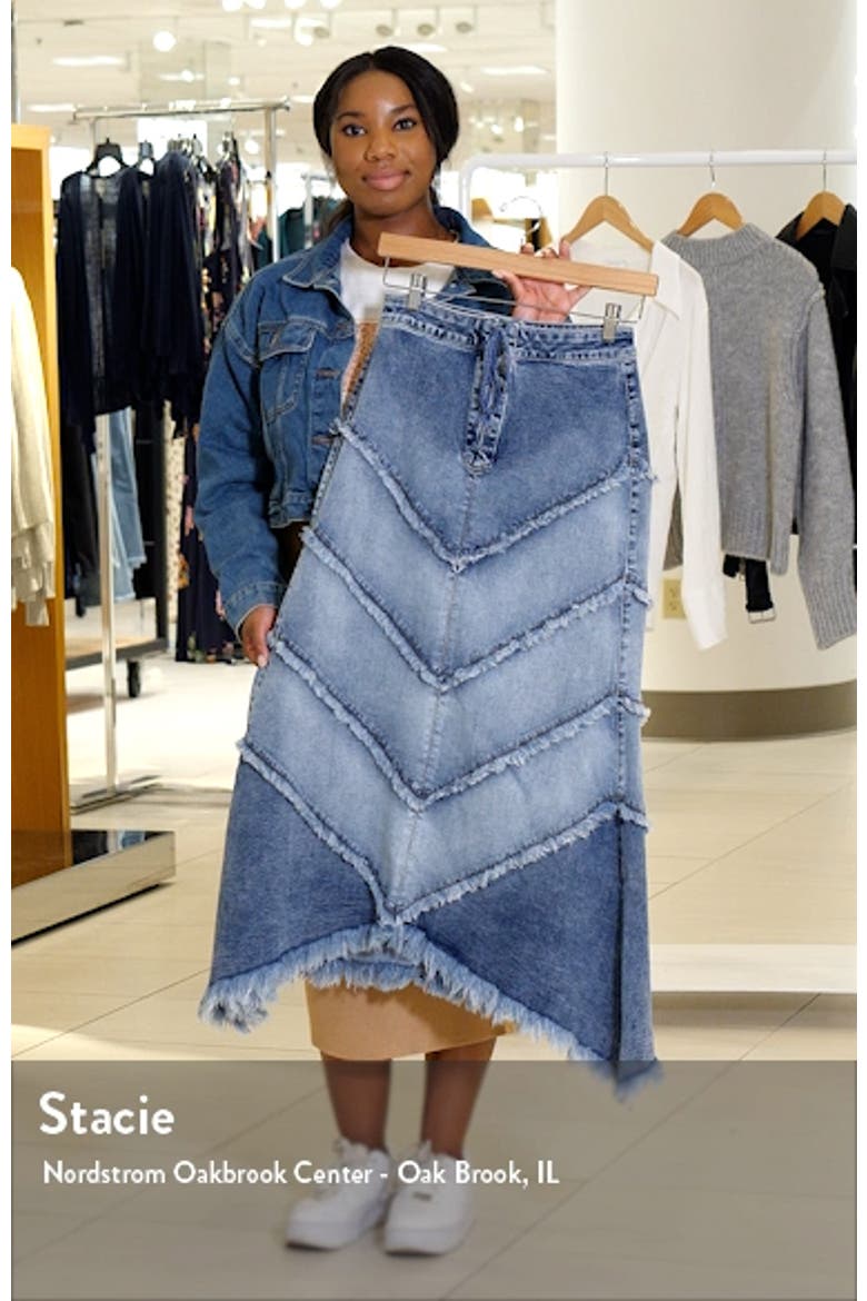 Chevron Denim Maxi Skirt video