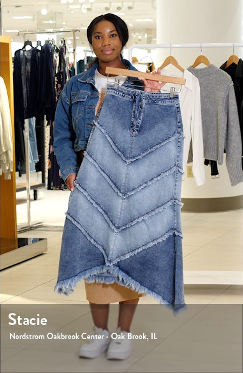 Chevron Denim Maxi Skirt, sales video thumbnail