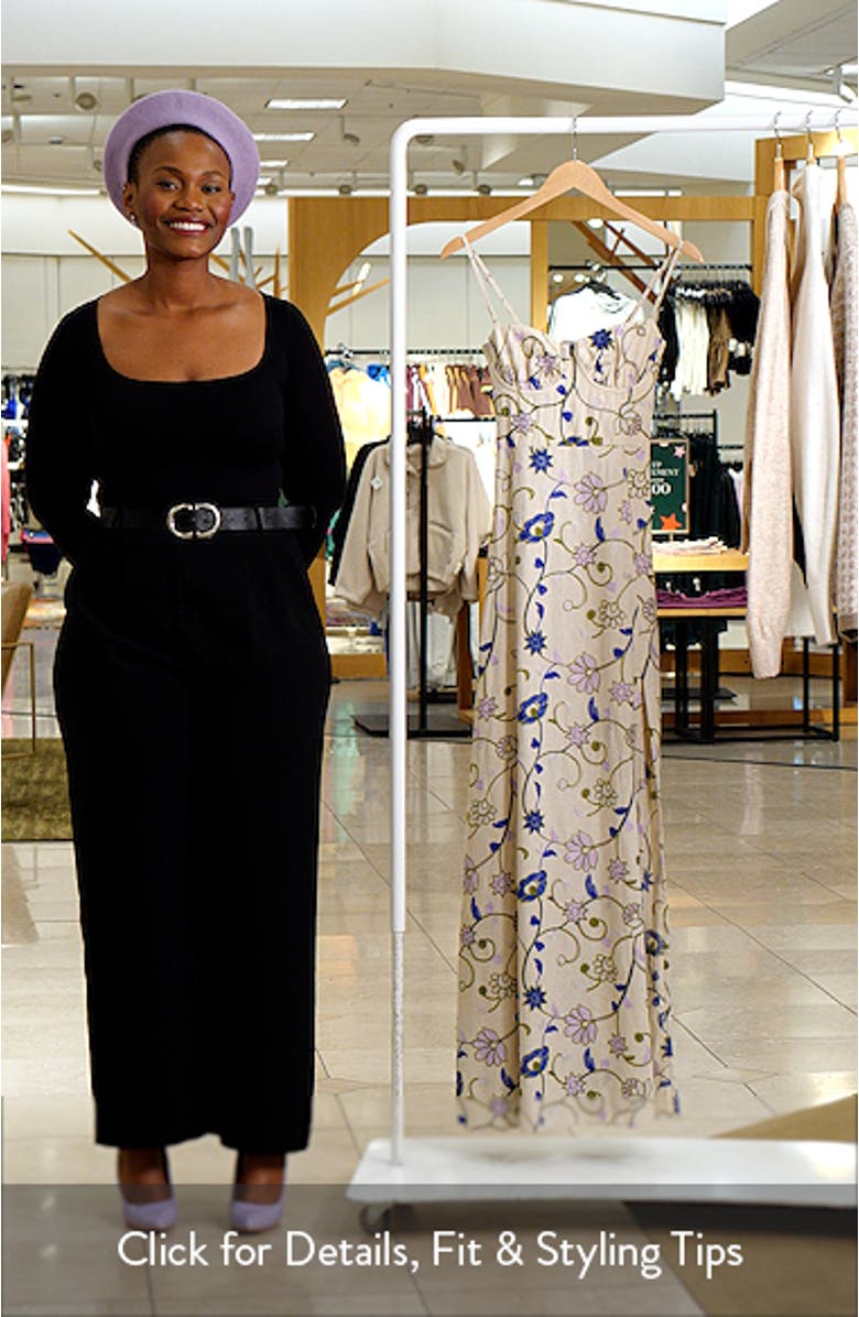 Purple Meadow Romina Embroidered Underwire Lace-Up Cover-Up Sundress, sales video thumbnail