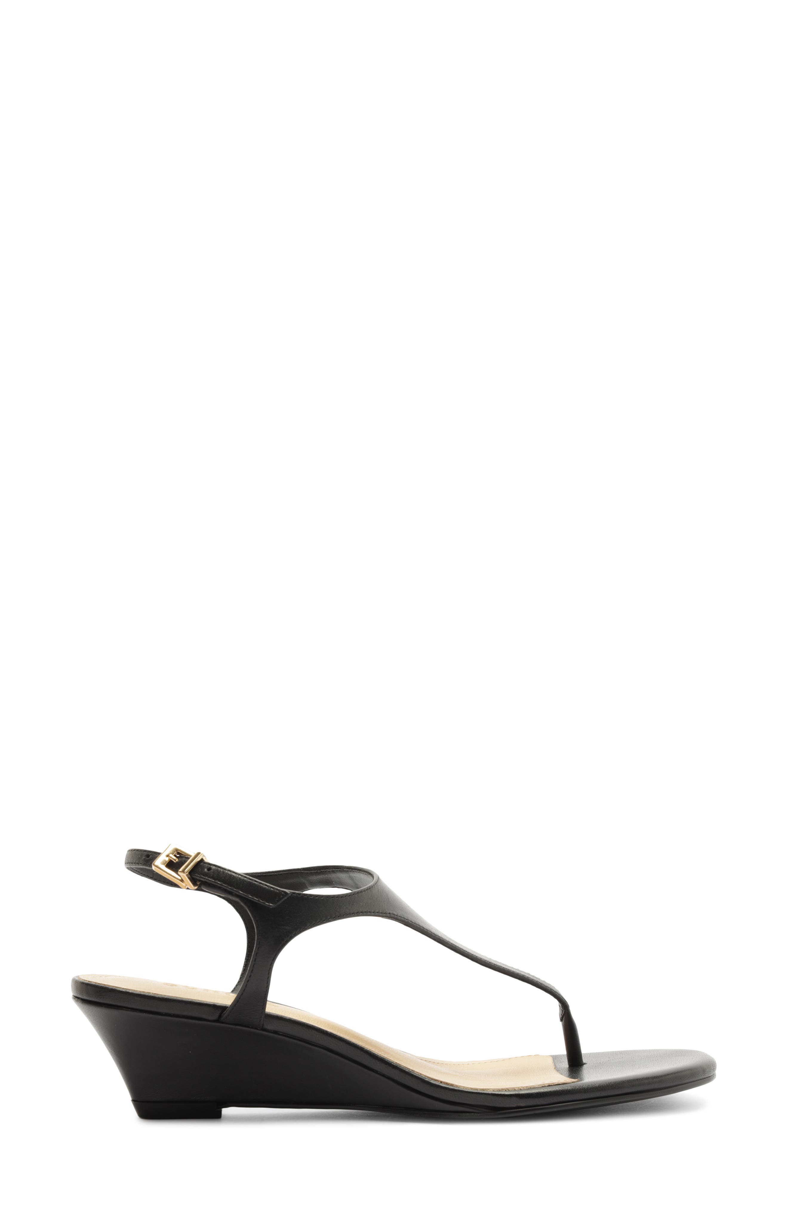 Schutz Lys Ankle Strap Wedge Sandal, Alternate, color, Black