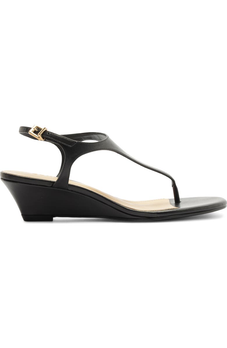 Schutz Lys Ankle Strap Wedge Sandal, Alternate, color, Black