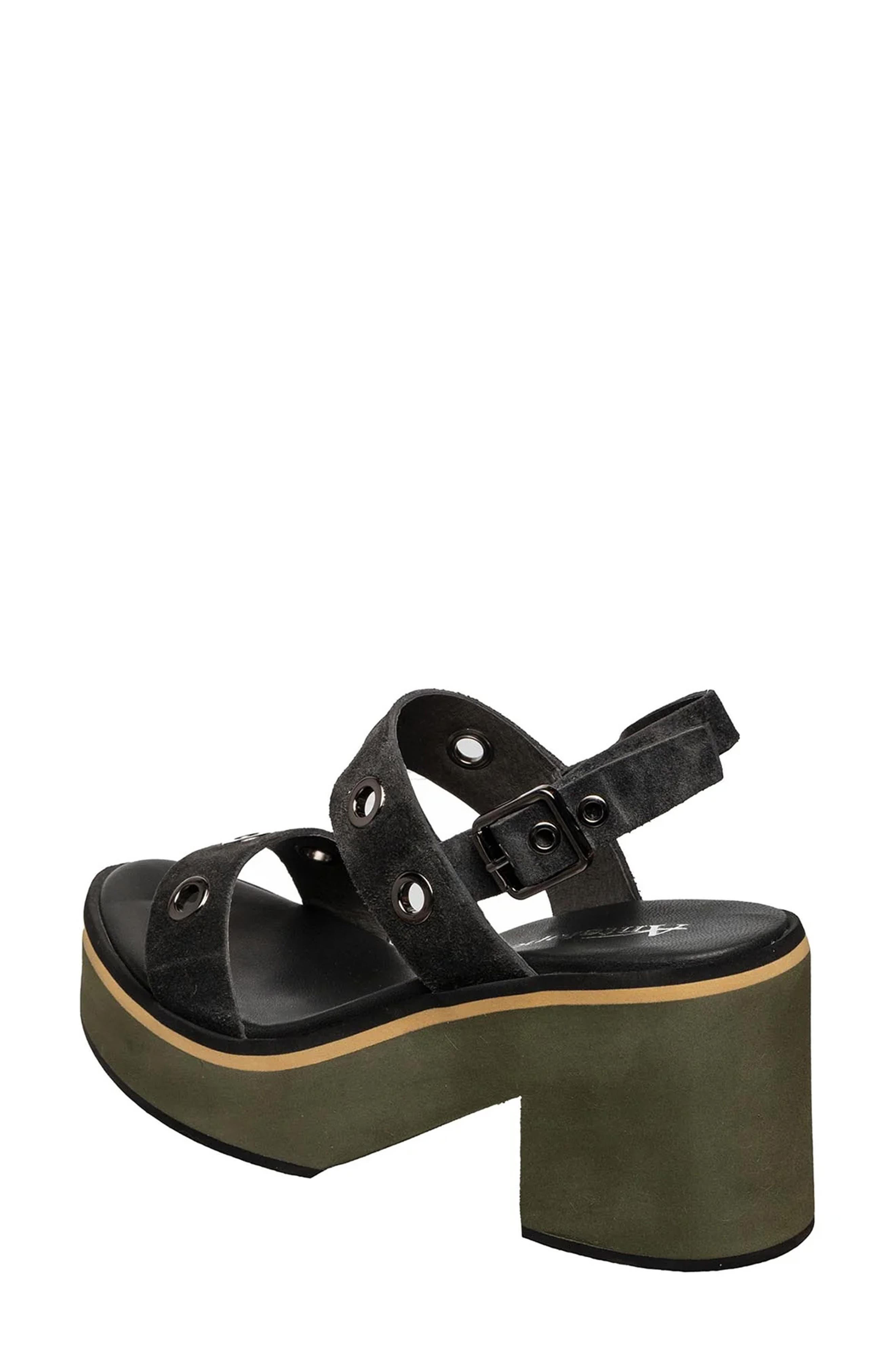 ANTELOPE Inez Grommet Platform Slingback Sandal, Alternate, color, Olive
