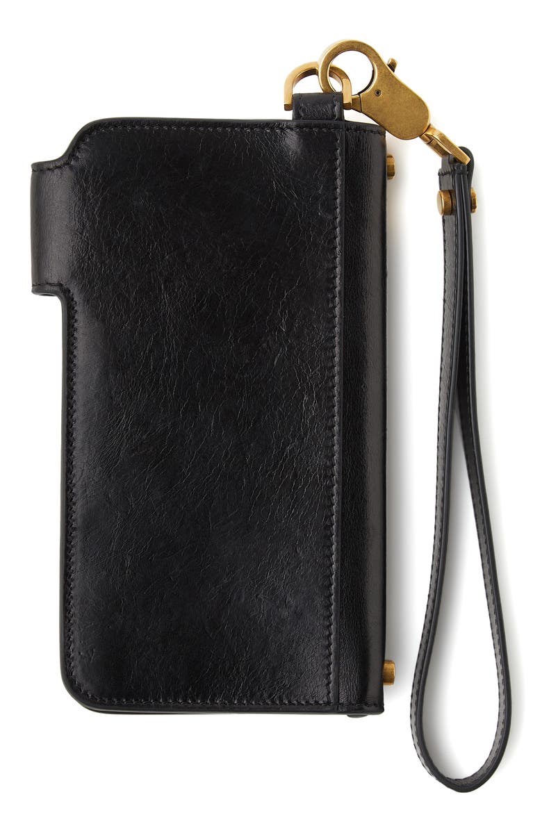 Versace Emblème Long Leather Wallet, Alternate, color, Black-Gold 82