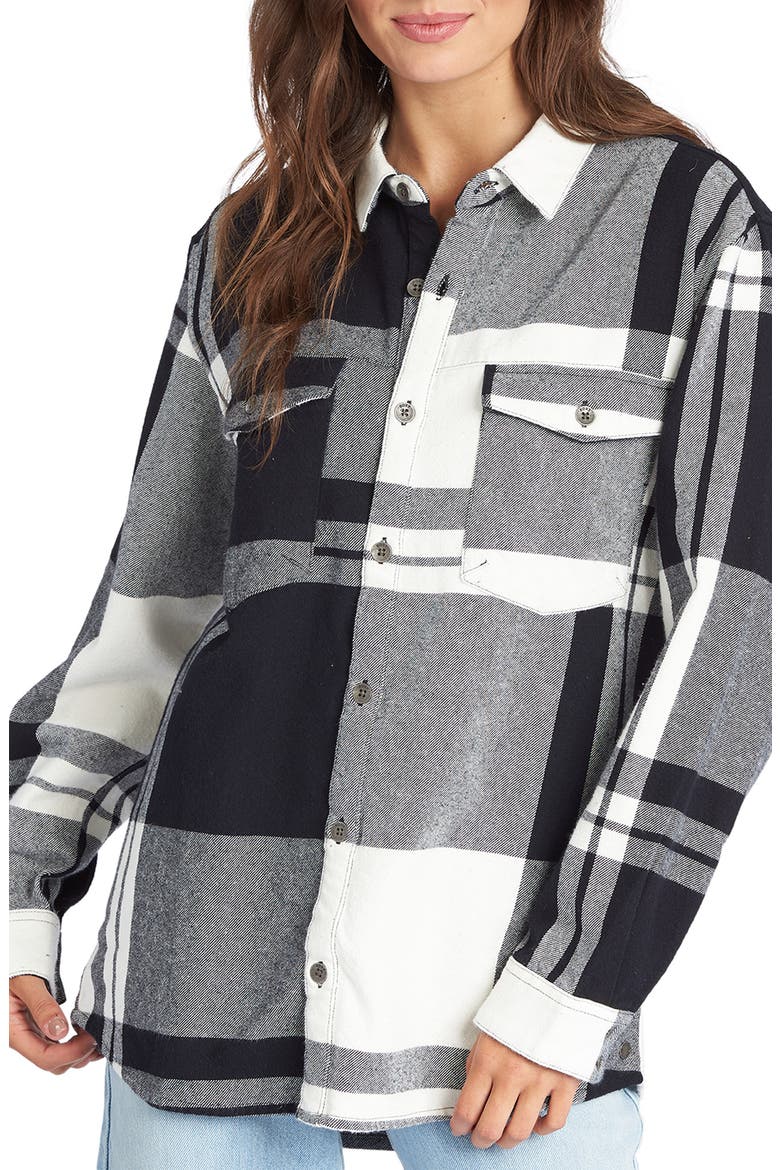 Let It Go Relaxed Fit Cotton Flannel Shirt, Main, color, ANTHRACITE CHECKIN IN