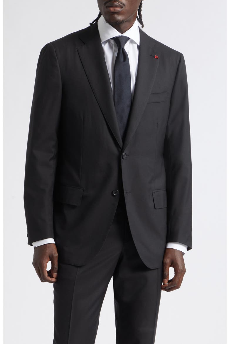 Sanita Solid Super 160s Wool Suit, Alternate, color, NAVY