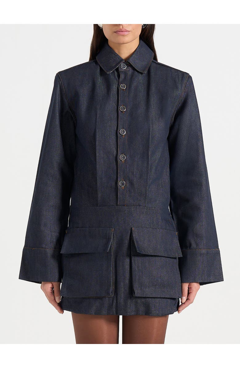 Manière De Voir Laure Cargo Shirt Mini Dress, Alternate, color, Indigo