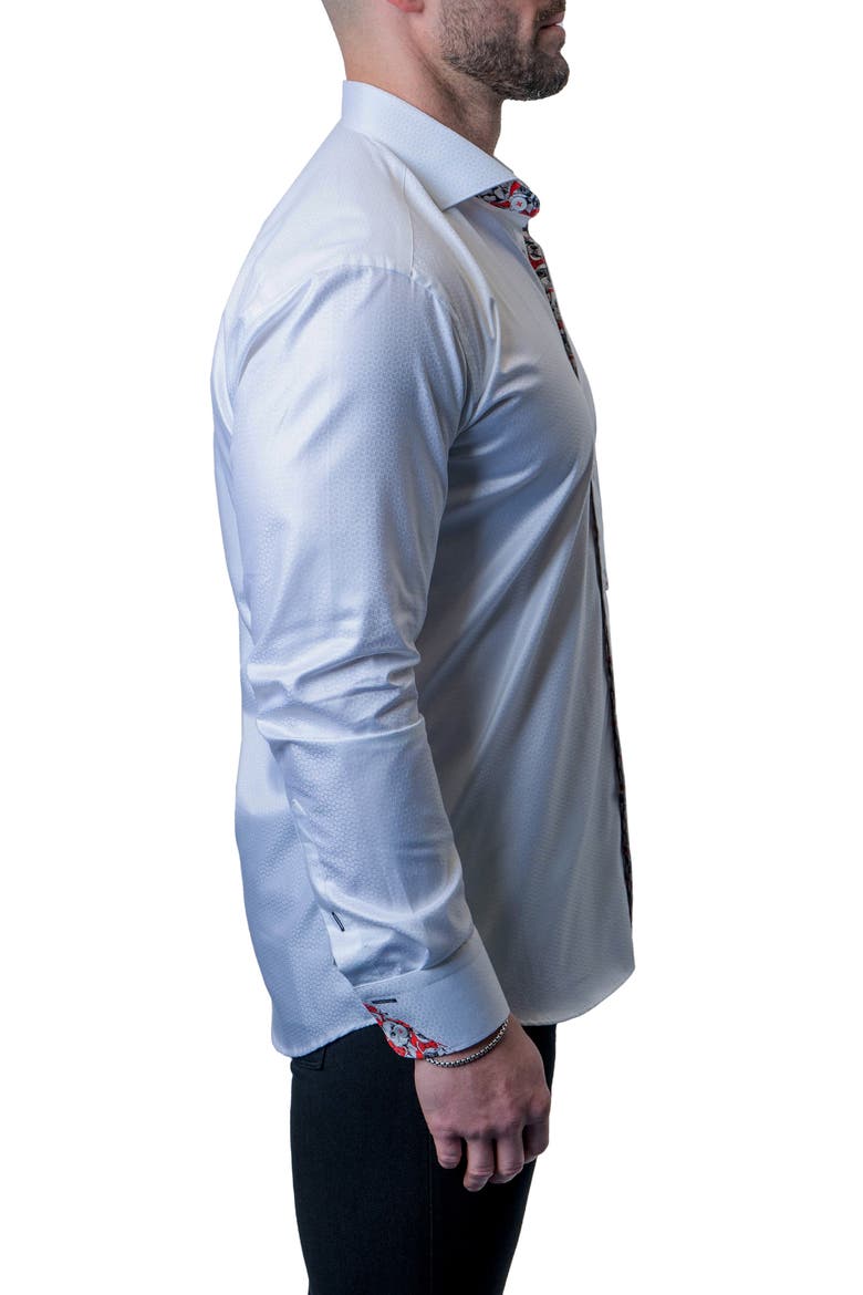 Einstein Shimmer White Contemporary Fit Button-Up Shirt, Alternate, color, WHITE