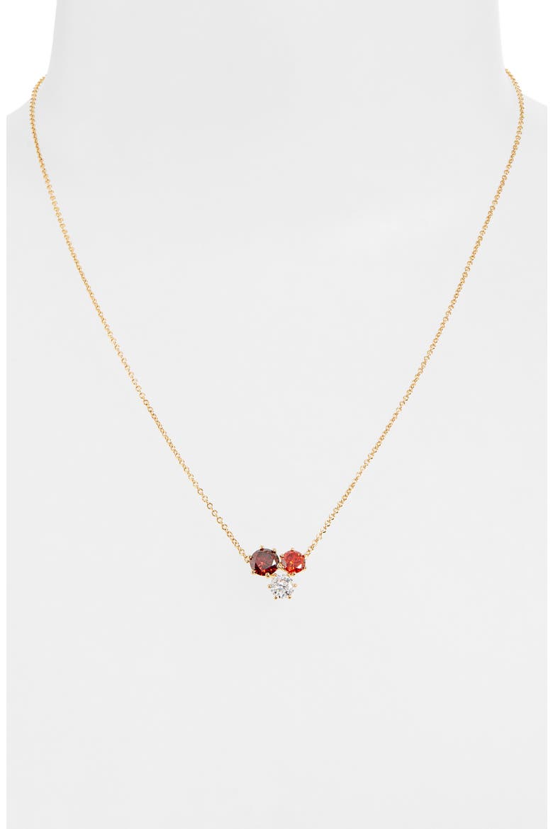 Natural Beauty Crystal Cluster Stud Earrings & Necklace Set, Alternate, color, GOLD