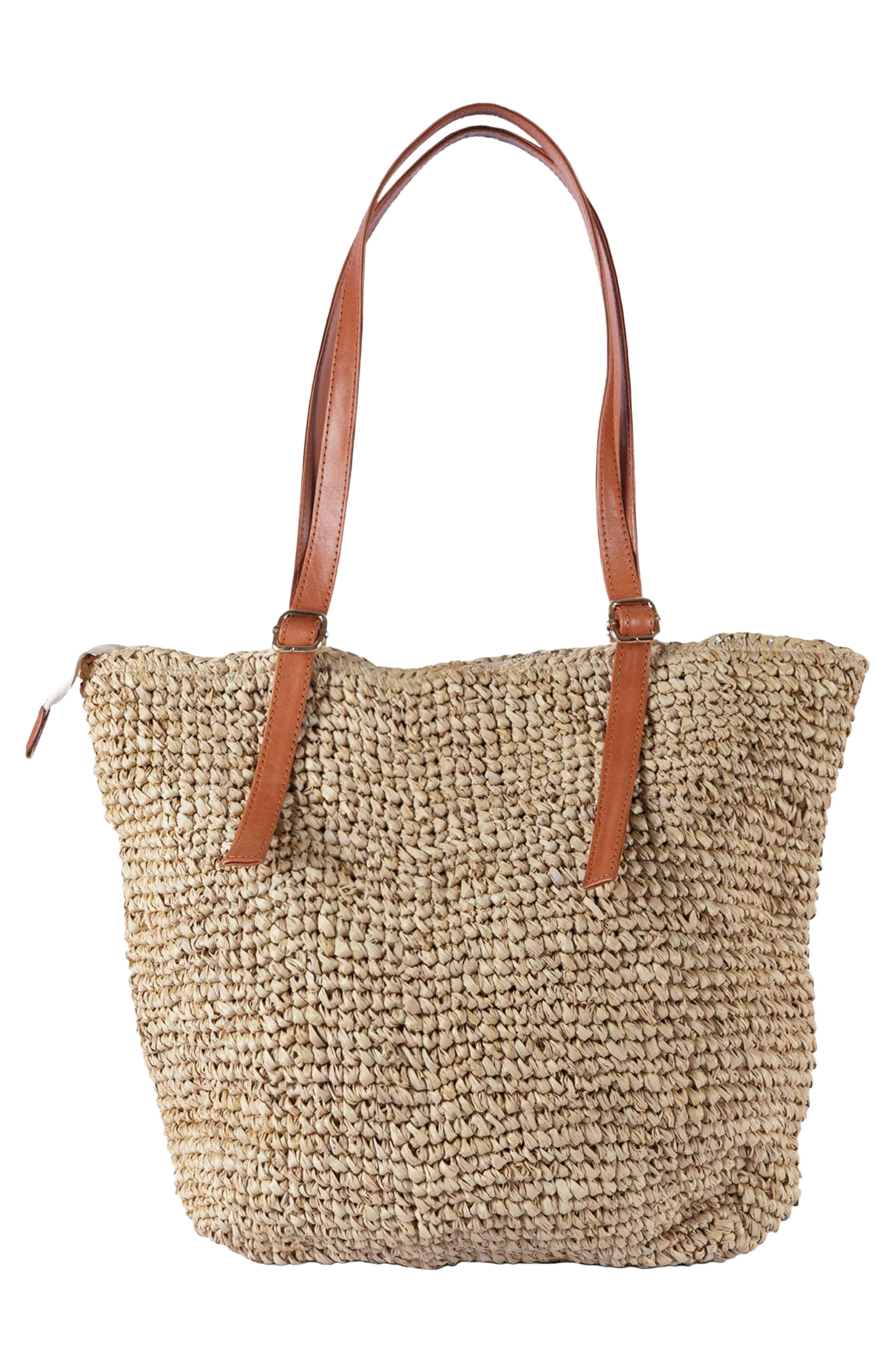 Carmela Raffia Tote, Alternate, color, TAN