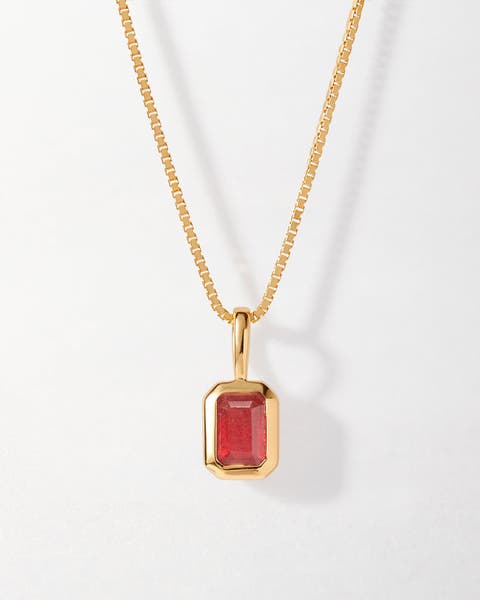 Deco Birthstone Necklace