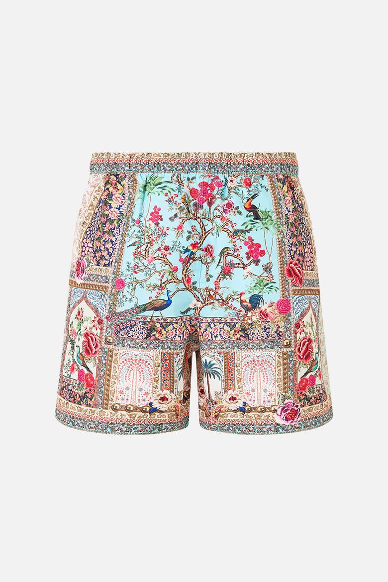 Mid Length Boardshort With Elastic Waist, Alternate, color, Sultans And Queens