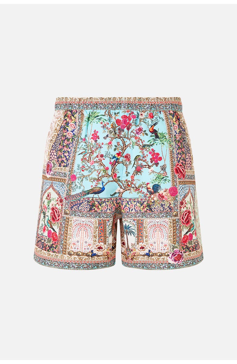Camilla Mid Length Boardshort With Elastic Waist, Alternate, color, Sultans And Queens