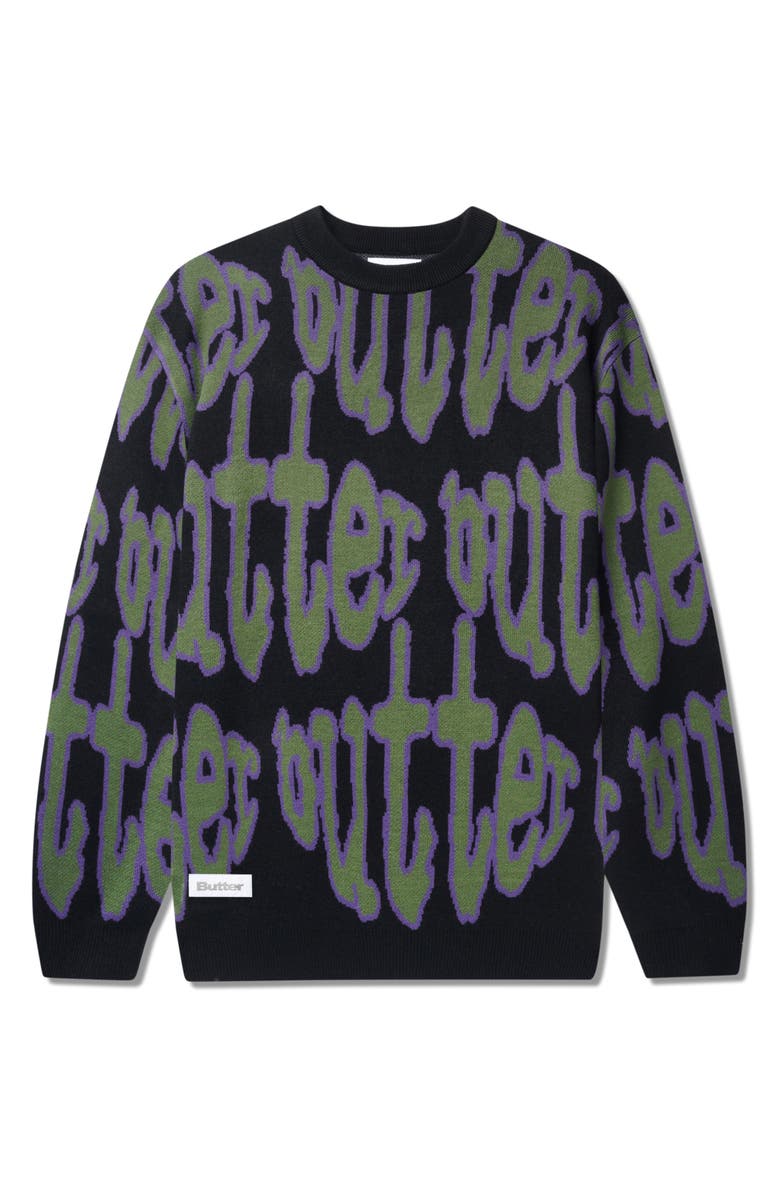 Butter Goods Frenzy Jacquard Graphic Crewneck Sweater, Main, color, 