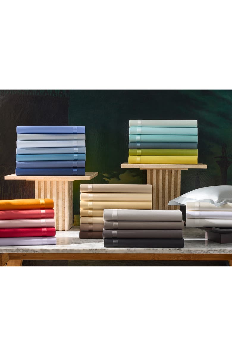 Matouk Nocturne 600 Thread Count Fitted Sheet, Alternate, color, Platinum