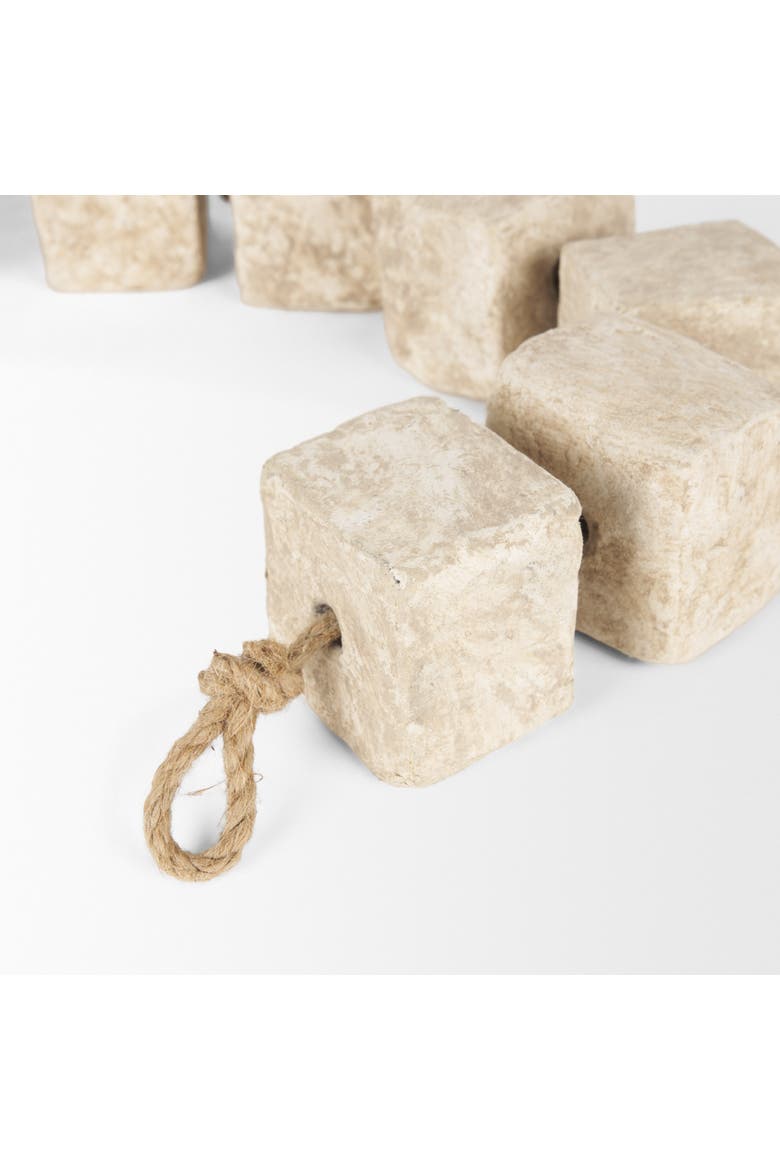 Mala Paper Mache Cube Garland, Alternate, color, White