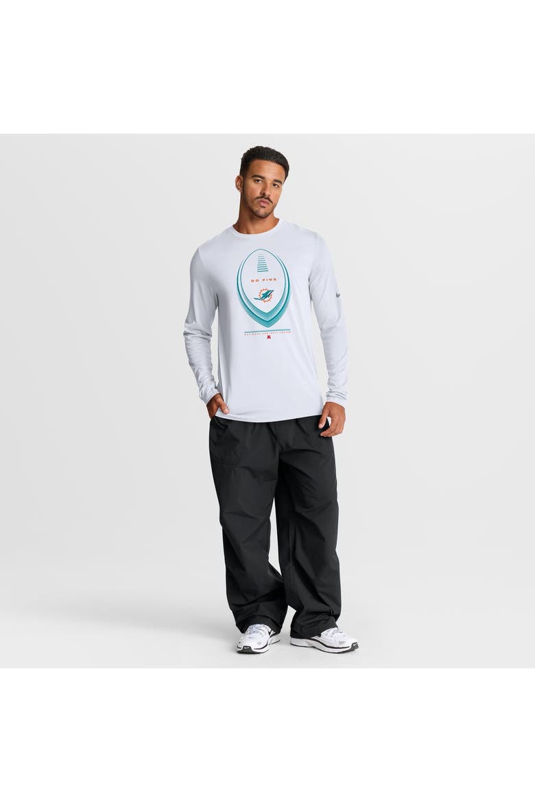 Men's Nike White Miami Dolphins Legend Icon Dri-FIT Long Sleeve T-Shirt, Alternate, color, White