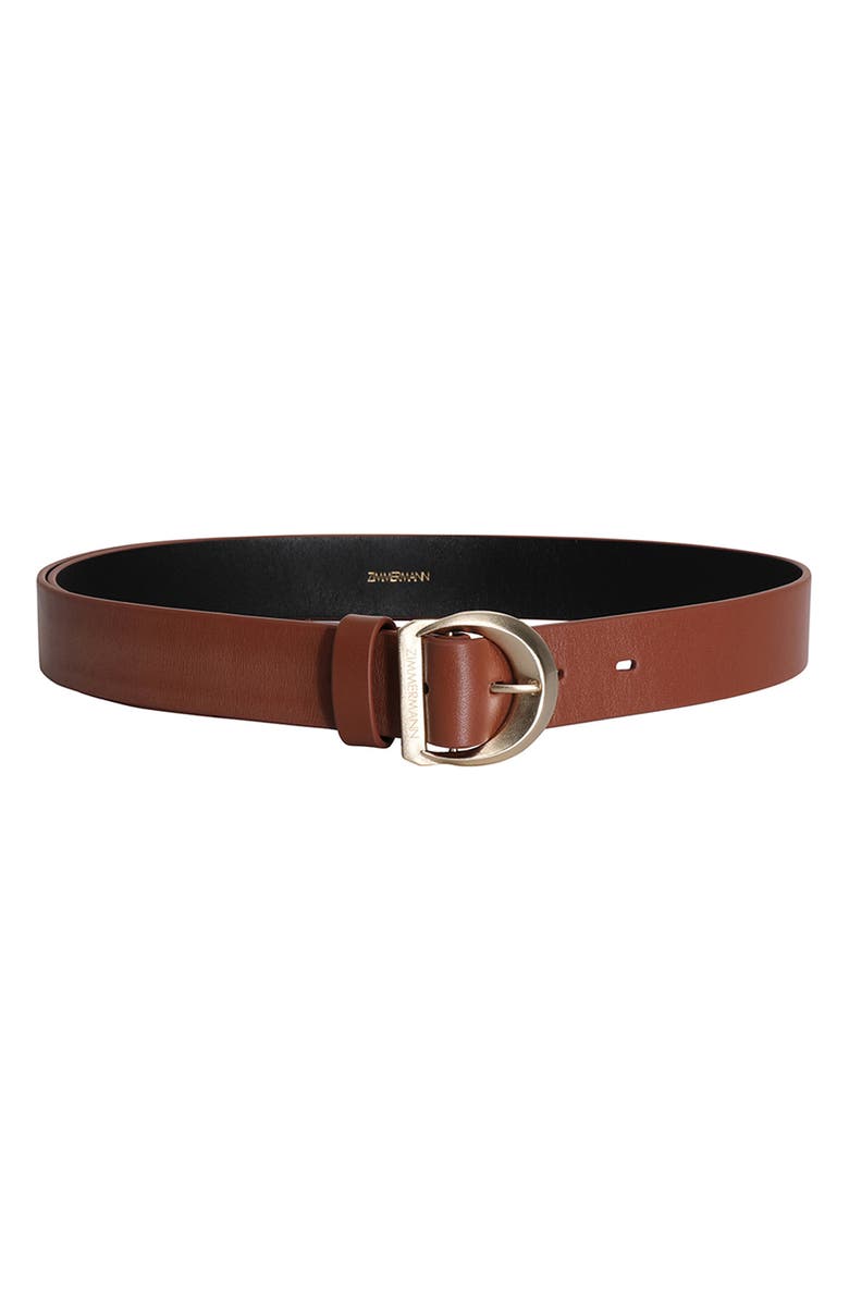 Zimmermann Crescent Moon Buckle Leather Belt, Main, color,