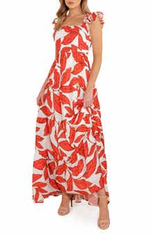 Ruffle Strap Tiered Maxi Dress