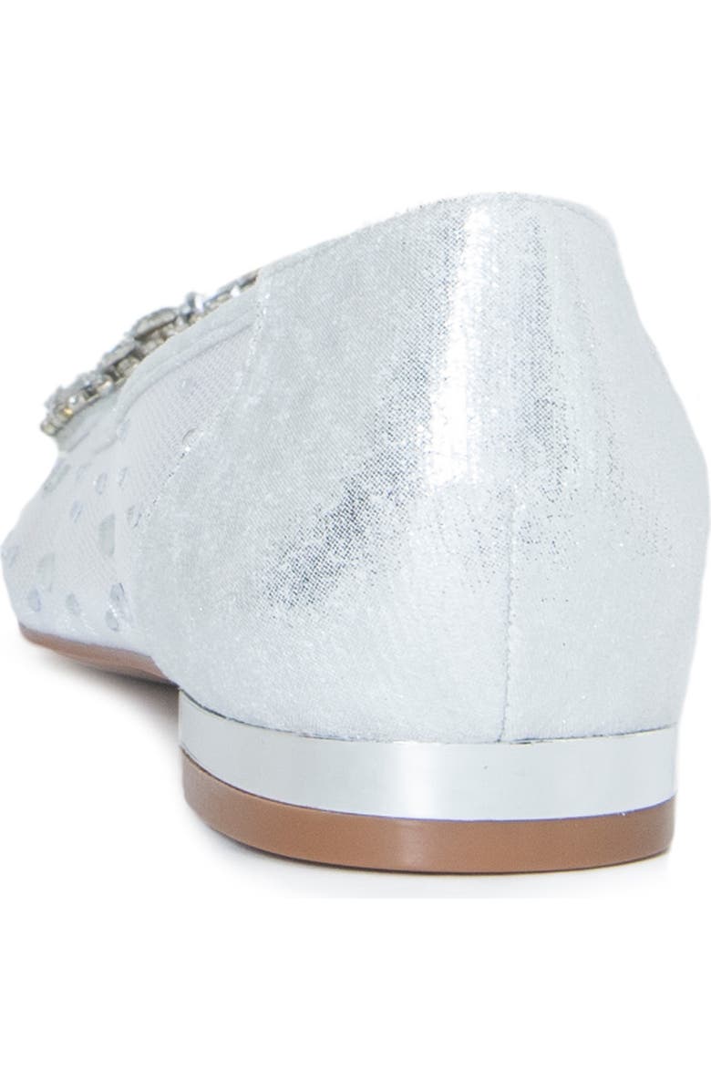 Lauren Lorraine Cool Embellished Pointed Toe Flat, Alternate, color, Silver