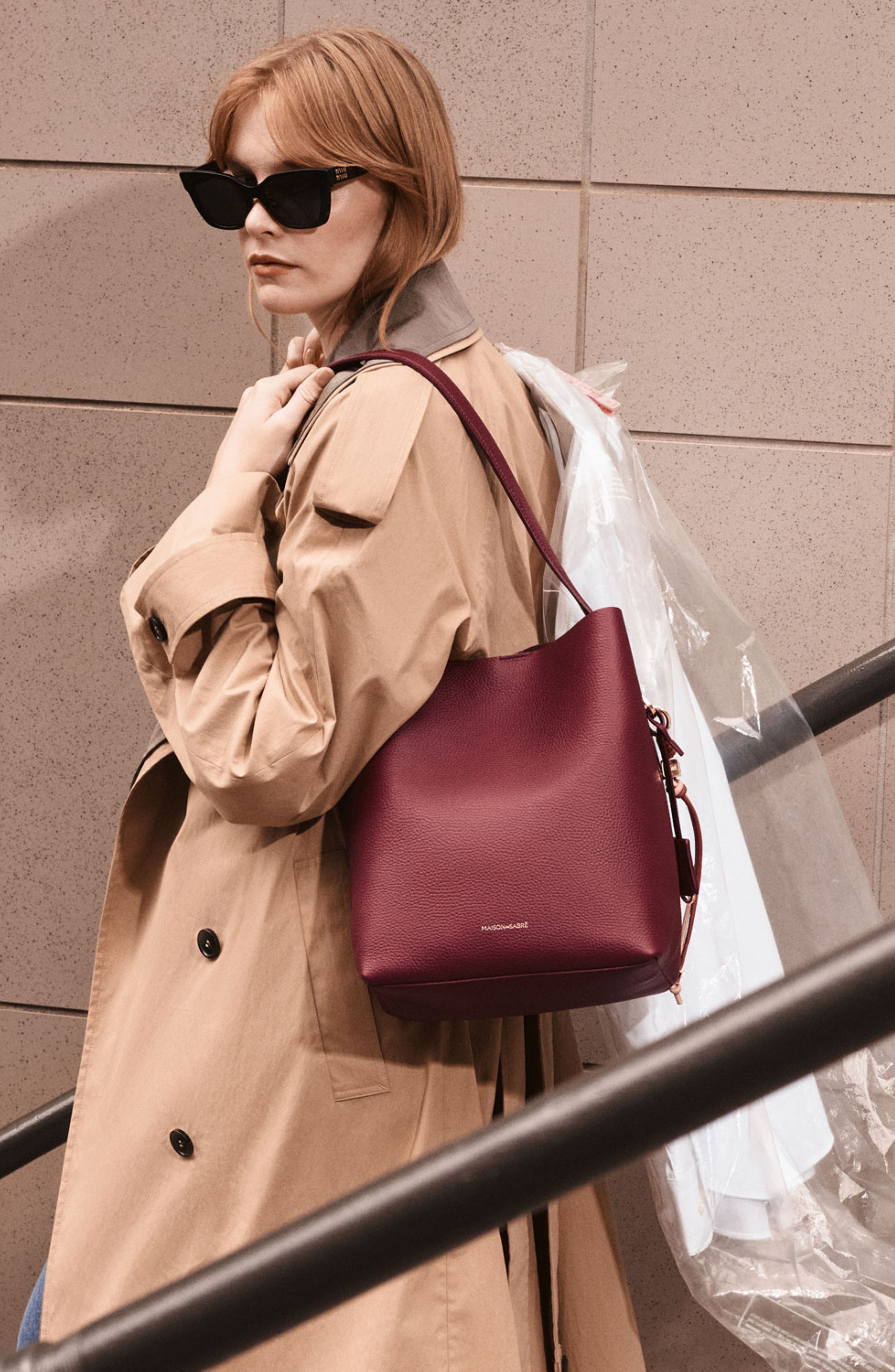 The Bucket Soft Tote, Alternate, color, Plum Nude
