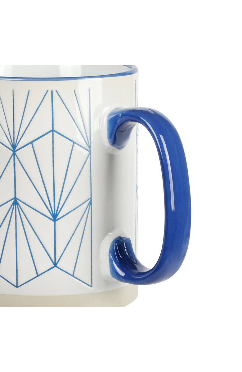 Mr. Coffee Parkmill 17oz 4 Piece Stoneware Coffee Mug Set, Alternate, color, Blue