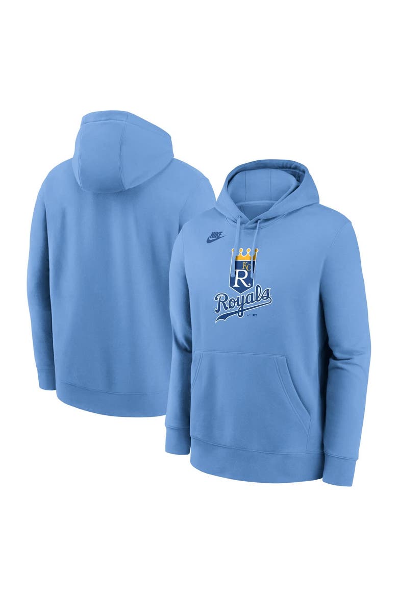 Men's Nike Light Blue Kansas City Royals Cooperstown Collection Logo Club Pullover Hoodie, Main, color, Light Blue