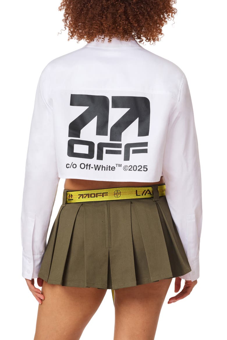 Boxy Cropped Woven Shirt, Alternate, color, BRIGHT WHITE