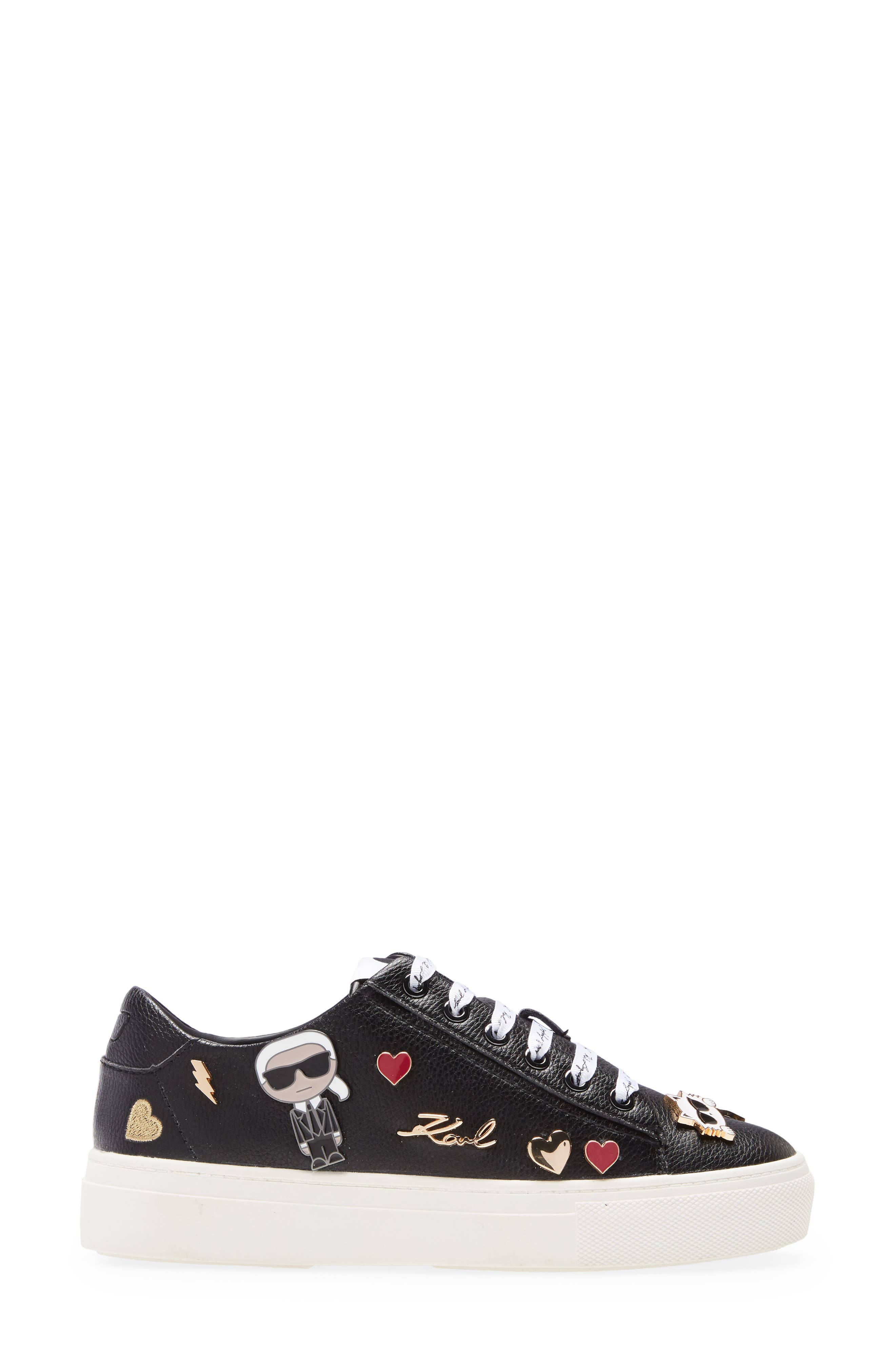 KARL LAGERFELD PARIS Cate Pin Logo Sneaker, Alternate, color, 