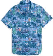 vineyard vines Kids' Print Cotton Short Sleeve Button-Up Shirt