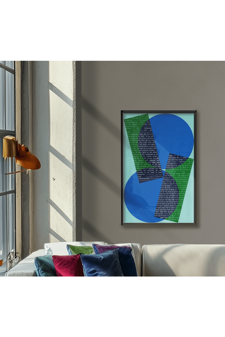 Shapes Ketubah, Alternate, color, Blue / Green