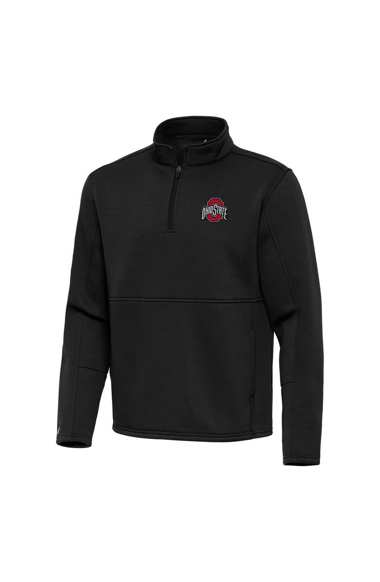 ANTIGUA Men's Antigua Black Ohio State Buckeyes Twist Quarter-Zip Pullover Jacket, Alternate, color, Black