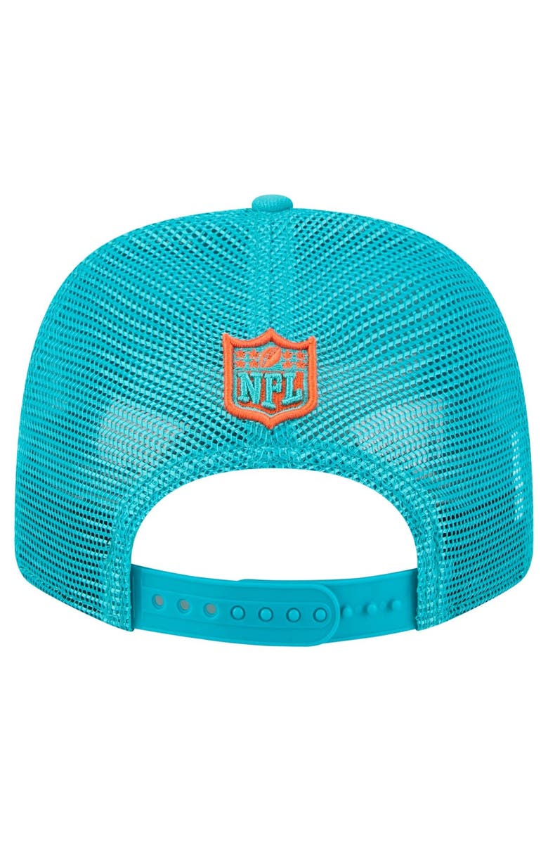 New Era Men's New Era Aqua Miami Dolphins Team Collection 9SEVENTY Stretch-Snap Adjustable Hat, Alternate, color, Aqua