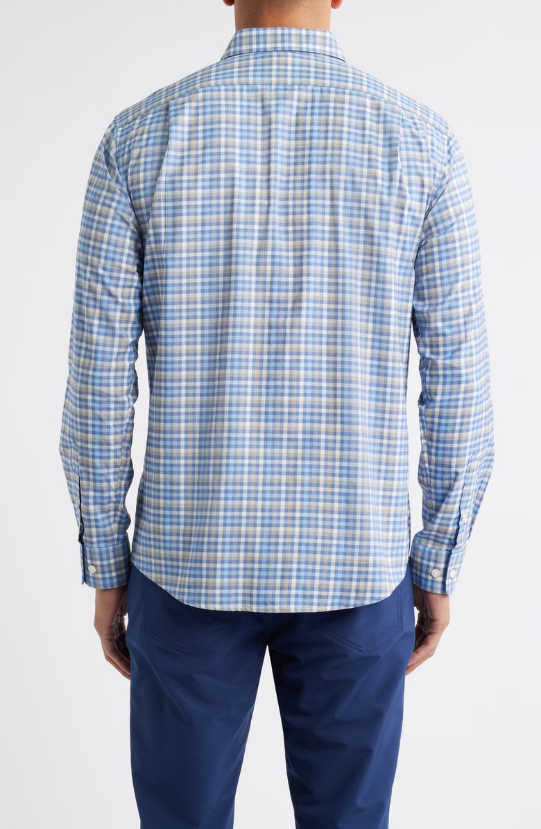 johnnie-O Olie Plaid Stretch Button-Up Shirt, Alternate, color, Navy