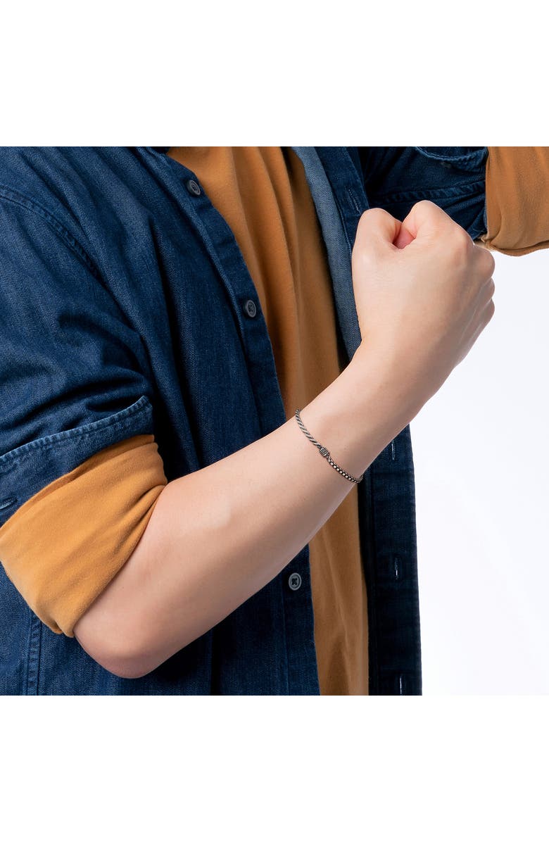 DELMAR Men's Half Rope Half Box Bracelet, Alternate, color, Silver