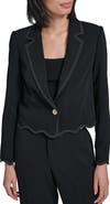 KARL LAGERFELD PARIS Scallop Hem Crop Jacket