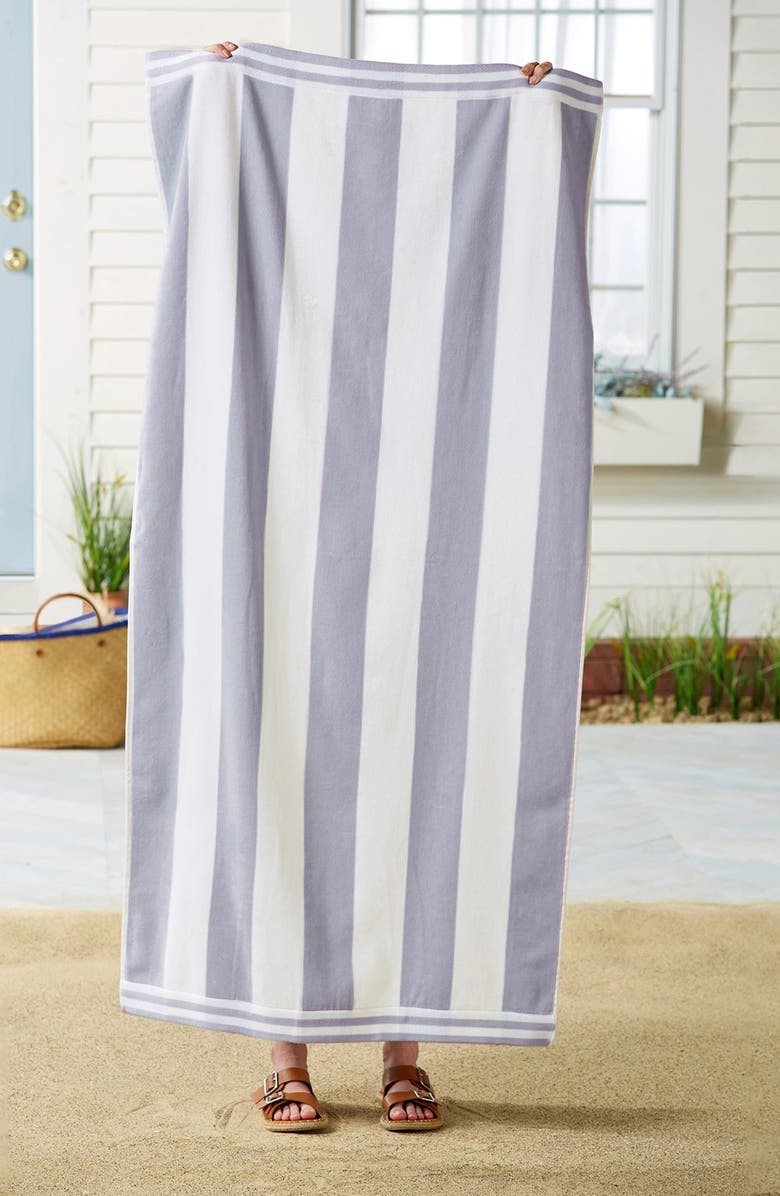 Woven & Weft Oversize Stripe 4-Pack Beach Towels, Alternate, color, Lavender Purple