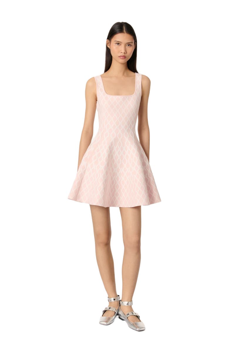 maje Mini jacquard knit dress, Main, color,