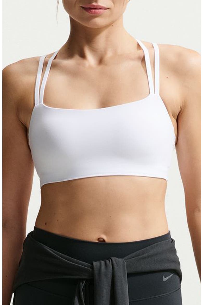 Zenvy Strappy Light-Support Padded Sports Bra, Main, color, WHITE/ COOL GREY