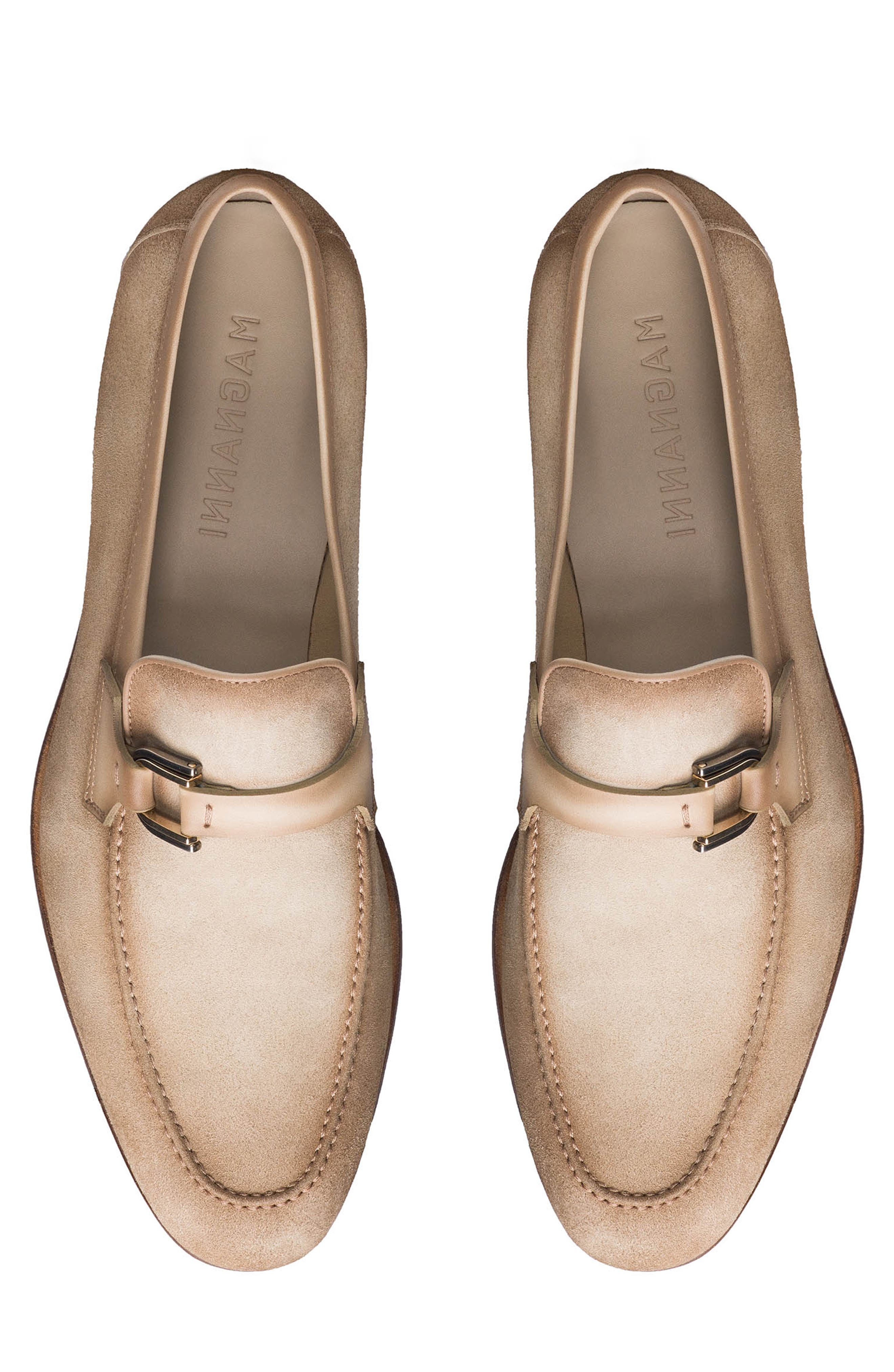 Silvano Buckle Suede Loafer, Alternate, color, TAUPE