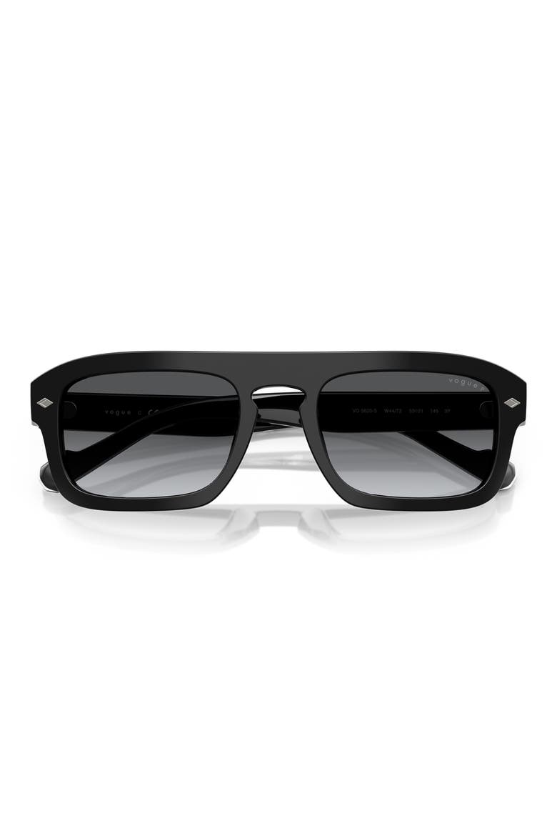 53mm Polarized Irregular Sunglasses, Alternate, color, BLACK