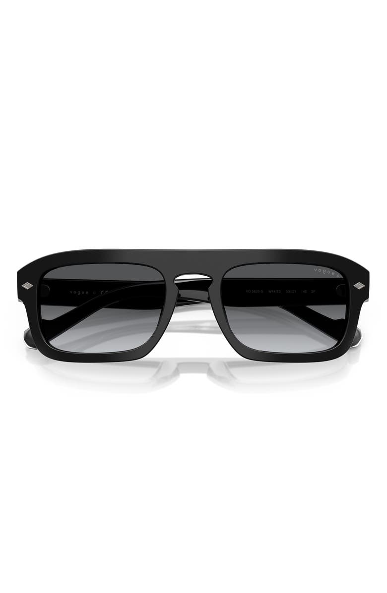 VOGUE 53mm Polarized Irregular Sunglasses, Alternate, color, Black
