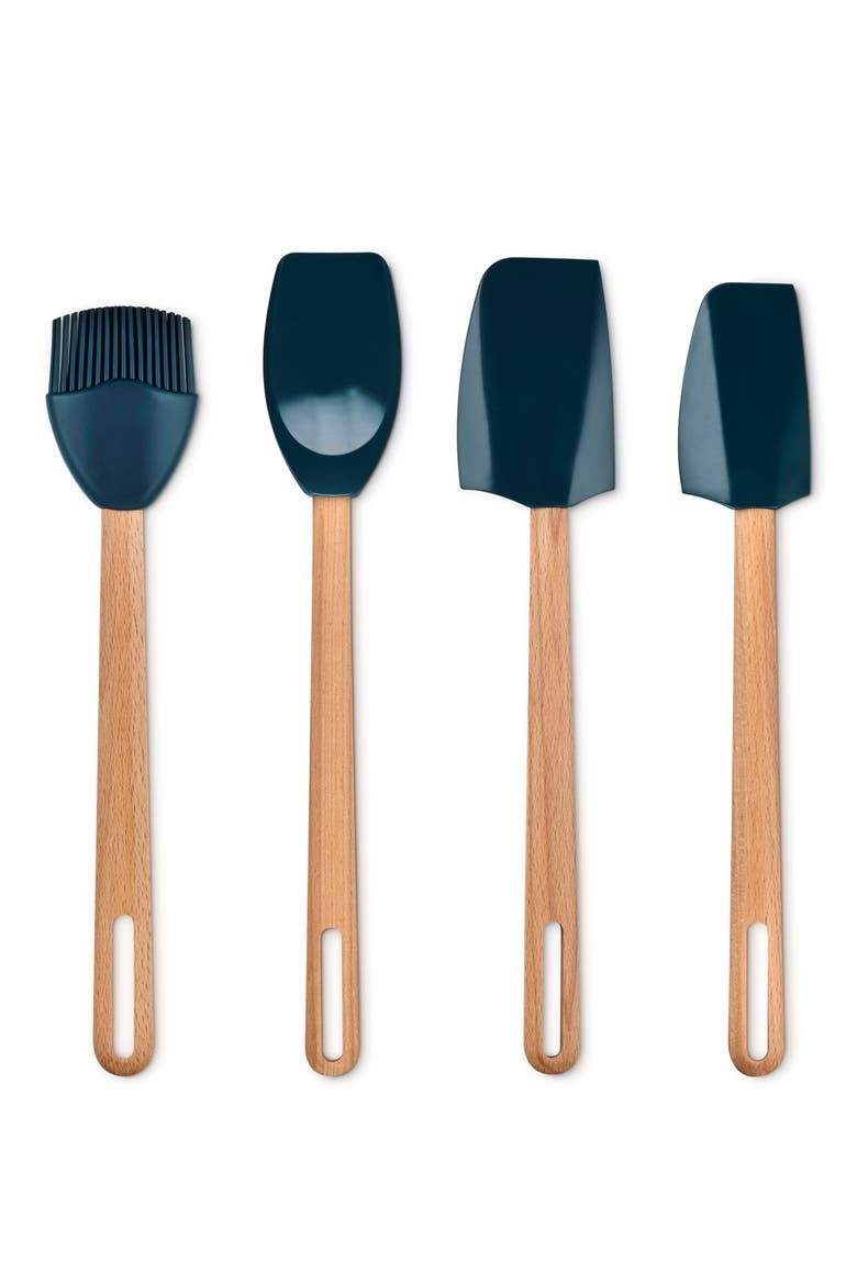 4-Piece Signature Silicone Spatula Set, Main, color, NUIT